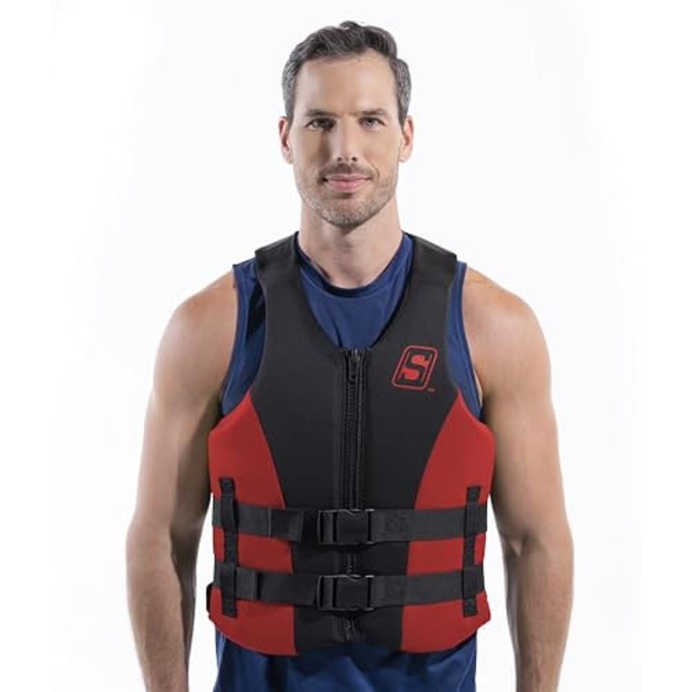 Seachoice Evoprene Multi-Sport Life Jacket - Adult L - Red/Black, Fits Chest 36-40 in, USCG Level 70