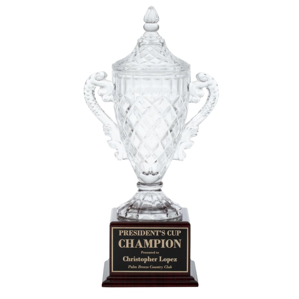 Same Day Awards Rosewood Crystal Trophy Cup - Custom Engraved 15.5 Inch Award for Corporate Professional Achievements Retirement Championships Leadership Honors Volunteer Recognition