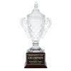 Same Day Awards Rosewood Crystal Trophy Cup - Custom Engraved 15.5 Inch Award for Corporate Professional Achievements Retirement Championships Leadership Honors Volunteer Recognition view 1
