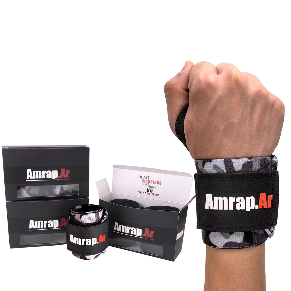 AMRAP.AR Weight Lifting Wrist Wraps for Weightlifting, Gym, Workout, Sports, Crossfit | Wrist Straps for Weightlifting Strong & Shock-absorbing | Ideal Gift for Men and Women | 18-inches Long