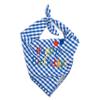 THE WORTHY DOG Classic Tie-Ir Dog Bandana  Soft Cotton Flannel Square Pet Bandana, Happy Birthday Pattern, Blue, Large view 1