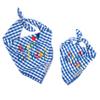 THE WORTHY DOG Classic Tie-Ir Dog Bandana  Soft Cotton Flannel Square Pet Bandana, Happy Birthday Pattern, Blue, Large view 3