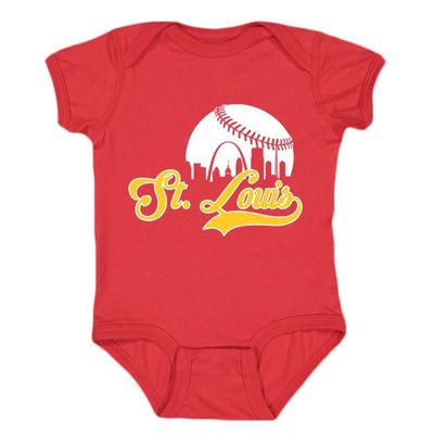 St. Louis Skyline Kid's Bodysuit for Baseball Fans (Red, 6M)