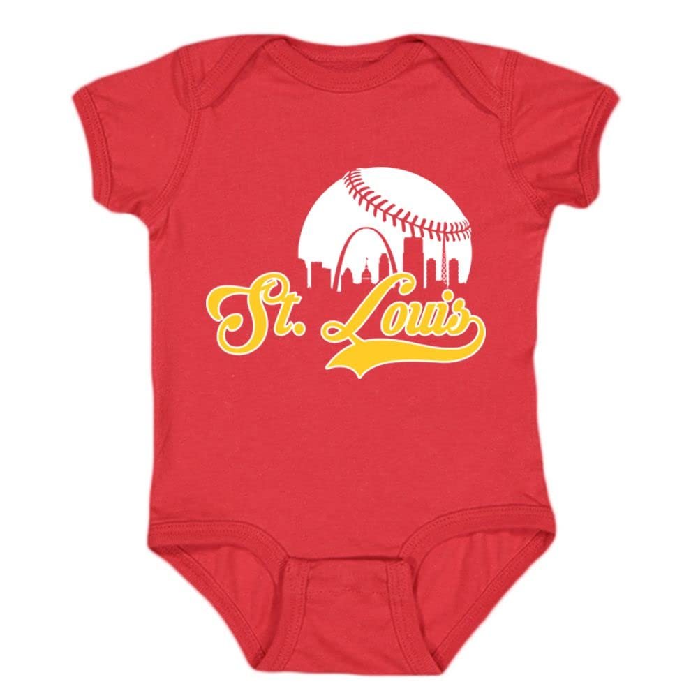 St. Louis Skyline Kid's Bodysuit for Baseball Fans (Red, 6M)
