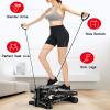 HUHJYUGE Mini Stepper Trainer, Indoor Stair Stepper Exercise Machine, Air Climber Stepping Fitness Machine, with Resistance Bands and LCD Monitor, for Home Workout view 2