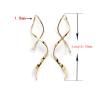 1/2 Pairs Set Spiral Threader Drop Earrings Twisted Linear Curved Dangling Minimal Earrings Handmade Pull Through Earrings Minimalist Stainless Steel Dainty for Women-Set view 2