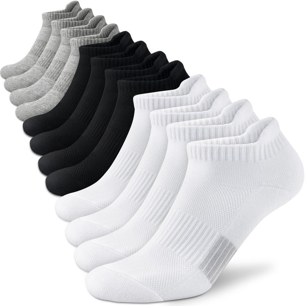 Amutost Ankle Socks Womens Athletic Running Comfort No Show Low Cut Cushioned 6 Pairs