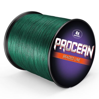 Procean 100% PE 4 & 8 Strands Braided Fishing Line, 6-300 LB Sensitive Braided Lines, Super Performance and Cost-Effective (Moss Green, 200LB(90Kg) 0.75mm-1093Yds(8Strands))