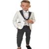Boys Formal Suit Wedding Tuxedo 3 Pieces Jacket Pants Vest Kids Party Blazer,Boys' Suits Black view 1