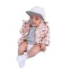 Toddler Baby Boys Girls Plaid Jacket Long Sleeve Lapel Button Down Pocketed Shirts Coats Shacket (Pink, 12-24 Months) view 3