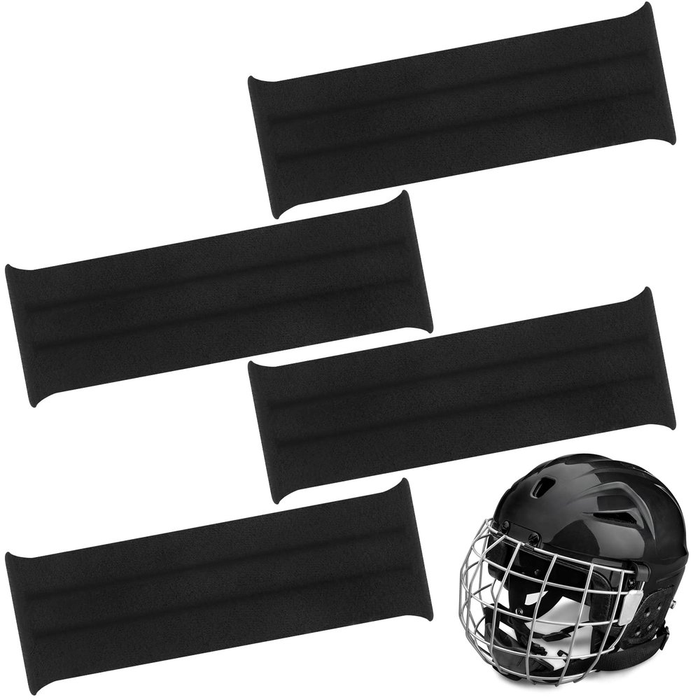 Bonuci 4 Pcs Sports Goalie Sweat Bands Bike Helmet Sweatband Hard Hat Sweatband Helmet Band, Black