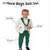 Boys Formal Suit Wedding Tuxedo 3 Pieces Jacket Pants Vest Kids Party Blazer,Boys' Suits Purple view 2