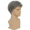Kaneles Mens Grey Short Wig Synthetic Replacement Costume Halloween Soft Layered Natural Hair Male Wigs (Gray) view 4
