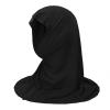 Ylucky Girls Muslim Hijab Floral Lace Head Scarf Kids Islamic Arab Scarf Shawls Head Wrap with Flowers (black (with rhinestone)) view 3