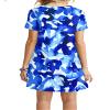 MOLERANI Women's Casual Plain Simple T-Shirt Loose Dress(Ink Blue,L) view 2
