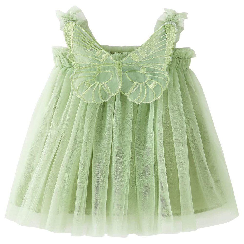 AGQT Baby Girls Tutu Dress Sleeveless Toddler Butterfly Back Tulle Tutu Dresses Birthday Party Gowns Wedding Layered Lace Holiday Mini Dress Fruit Green Size 2-3T