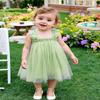 AGQT Baby Girls Tutu Dress Sleeveless Toddler Butterfly Back Tulle Tutu Dresses Birthday Party Gowns Wedding Layered Lace Holiday Mini Dress Fruit Green Size 2-3T view 2