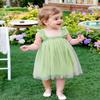 AGQT Baby Girls Tutu Dress Sleeveless Toddler Butterfly Back Tulle Tutu Dresses Birthday Party Gowns Wedding Layered Lace Holiday Mini Dress Fruit Green Size 2-3T view 3