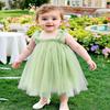 AGQT Baby Girls Tutu Dress Sleeveless Toddler Butterfly Back Tulle Tutu Dresses Birthday Party Gowns Wedding Layered Lace Holiday Mini Dress Fruit Green Size 2-3T view 4