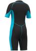 Hevto Kids Wetsuit Shorty for Boys Girls Child Toddler Size 4T Year 2mm Neoprene Front Zip Wet Suit in Cold Water Thermal for Swimming Surfing (K1S-Blue, 4) view 2