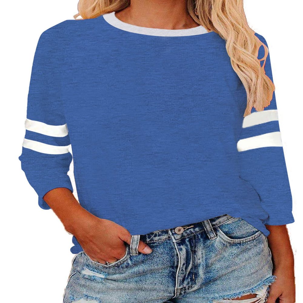 Women's 3/4 Sleeve Baseball Jersey Shirts, Casual Dynamic Cotton T-Shirt, Quarter Sleeve Raglan Tops