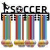 CREATCABIN Soccer Medal Hanger Display Medal Holder Sport Rack Award Metal Lanyard Holder Sturdy Wall Mounted Swimmer Runner Athletes Players Gymnastics Gift Over 60 Medals 15.7 x 5.9 Inch view 1
