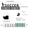 CREATCABIN Soccer Medal Hanger Display Medal Holder Sport Rack Award Metal Lanyard Holder Sturdy Wall Mounted Swimmer Runner Athletes Players Gymnastics Gift Over 60 Medals 15.7 x 5.9 Inch view 2