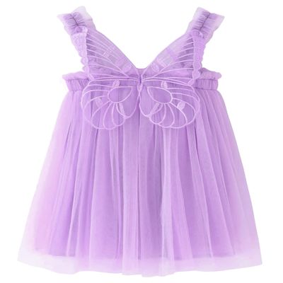 AGQT Baby Girls Tutu Dress Sleeveless Toddler Butterfly Back Tulle Tutu Dresses Birthday Party Gowns Wedding Layered Lace Holiday Mini Dress Purple Size 2-3T