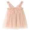 AGQT Baby Girls Tulle Tutu Dress Sleeveless Toddler Butterfly Back Tutu Dresses Birthday Party Gowns Wedding Layered Lace Holiday Mini Dress Apricotle Size 18-24 Months view 1