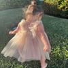 AGQT Baby Girls Tulle Tutu Dress Sleeveless Toddler Butterfly Back Tutu Dresses Birthday Party Gowns Wedding Layered Lace Holiday Mini Dress Apricotle Size 18-24 Months view 2
