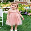 AGQT Baby Girls Tulle Tutu Dress Sleeveless Toddler Butterfly Back Tutu Dresses Birthday Party Gowns Wedding Layered Lace Holiday Mini Dress Light Pink Size 18-24 Months view 2