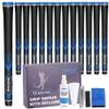 Geoleap Golf club Grip Set of 13- Soft Reduce Taper Design Provides High Traction and Performance,13 golf Grips with 15 Tapes or with All Repair Kits for Choice. (Standard, Black Blue-Pro Kit(13 Grips with All Repair Kits)) view 1