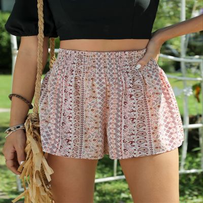 LEWGEL Women's Shorts Ditsy Floral Print Wide Leg Shorts Shorts Women (Color : Multicolor, Size : X-Small)