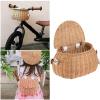 2 Kids Basket Front,Hand Woven Basket,Handmade Basket,Wicker Basket,Front Handlebar Case Handmade Basket,Natural Rattan Storage Basket for Kids Girls Boy view 3