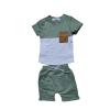 YINGISFITM Baby Boy Shorts Set Short Sleeve Tshirt Top Shorts Pants Cute Boy Summer Outfit Toddler Infant Clothes (block green,4-5T) view 1