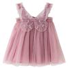AGQT Baby Girls Tutu Dress Sleeveless Toddler Butterfly Back Flower Girls Tulle Tutu Dresses Birthday Party Gowns Wedding Layered Lace Holiday Mini Dress Dark Pink Size 3-4T view 1