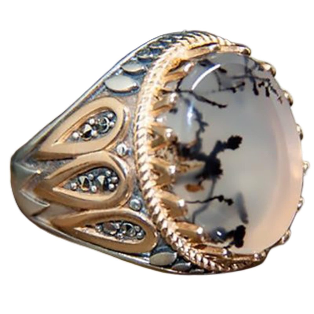 Ring for Men Vintage Black Red Zircon Rings Jewelry,19,10