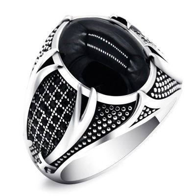 Ring for Men Vintage Black Red Zircon Rings Jewelry,6,8