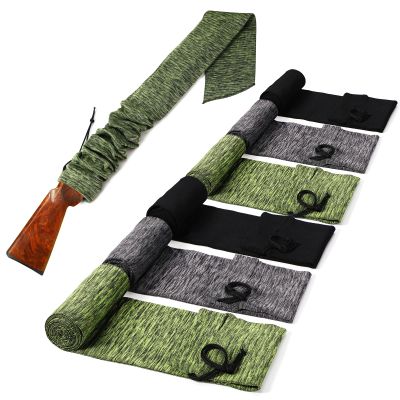 Kinlop 6 Pcs 54 x 6 Inch Knit Gun Socks for Rifles and Shotguns, Silicone Treated Gun Sleeve Thick Anti Rust Shotgun Cover with Drawstring Closure Bulk for Tactical Accessories Storage