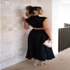 2023 Cutout Waist Pocketed Vacation Midi Dress, Womens Summer Dresses Casual Summer Outfits for Women 2023 Vacation (as1, Alpha, l, Regular, Regular, Black) view 4