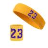 XXPUHFT Basketball Wristbands Sweatbands Kit, Purple 23 Sweat Bands, Athletic Basketball Wrist Sweatbands and Head Band for Party Accessories view 1