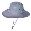 Men Women Mesh Breathable Bucket Hat Wide Brim Solid Colors Fisherman Cap Hiking Fishing Sun Hats with Lanyard (C, One Size) view 1