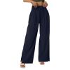 XUNRYAN Women's Cotton Linen Wide Leg Pants Summer Casual High Waisted Boho Palazzo Pants Baggy Lounge Trousers w Pockets view 3