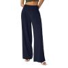 XUNRYAN Women's Cotton Linen Wide Leg Pants Summer Casual High Waisted Boho Palazzo Pants Baggy Lounge Trousers w Pockets view 4