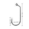 LiFschal 32786 Jig 60-Degree Barbed Fishing Hooks - Short Shank Aberdeen Hooks in Sleek Black Finish Size 1/0 (Pack of 50) view 3