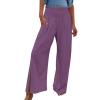 XUNRYAN Women's Cotton Linen Wide Leg Pants Summer Casual High Waisted Boho Palazzo Pants Baggy Lounge Trousers w Pockets view 1