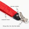 Alizeal Boys Adjustable Floral Paisley Pre-tied Bow Tie and Elastic Y Shape 3 Clips Suspenders Set, Red view 4