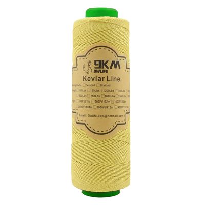 9KM DWLIFE Kevlar Kite String, 150lb 1000Ft, Twisted Kevlar Line, Low Stretch, High Strength, Heavy Duty, Fishing Assist Cord, Camping, Hiking, Outdoor Survival Rope
