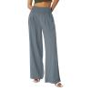 XUNRYAN Women's Cotton Linen Wide Leg Pants Summer Casual High Waisted Boho Palazzo Pants Baggy Lounge Trousers w Pockets view 4