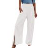 XUNRYAN Women's Cotton Linen Wide Leg Pants Summer Casual High Waisted Boho Palazzo Pants Baggy Lounge Trousers w Pockets view 1
